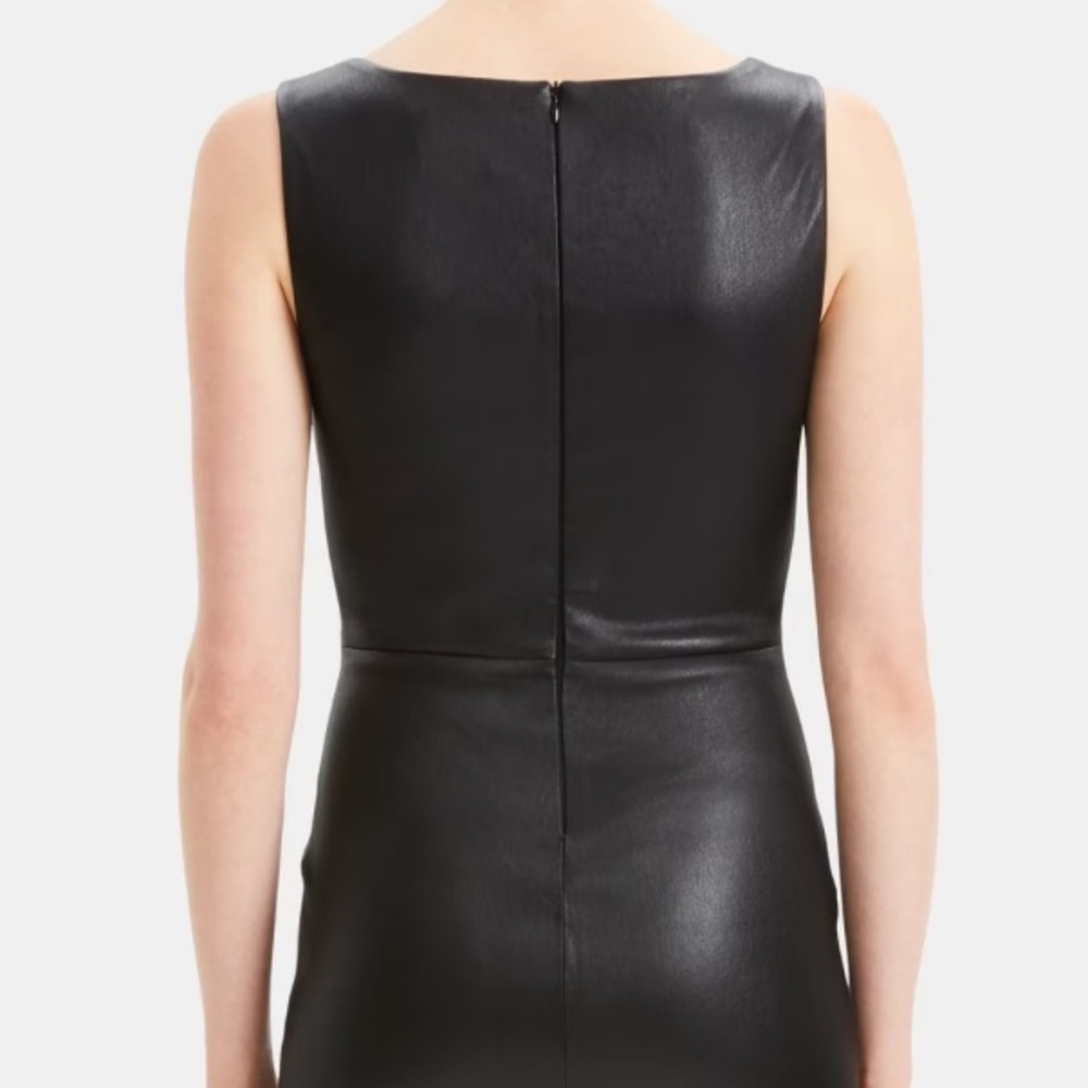 - Theory black leather dress with tags  New . Size 4